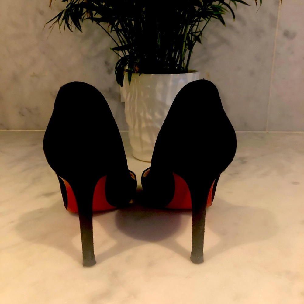 Christian Louboutin Black Suede Pumps, Size EU 36